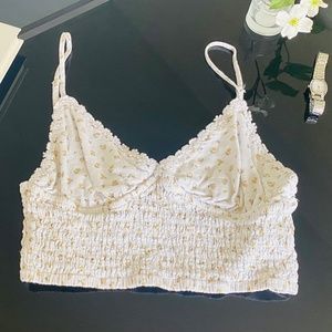 White Floral Stretch Tank